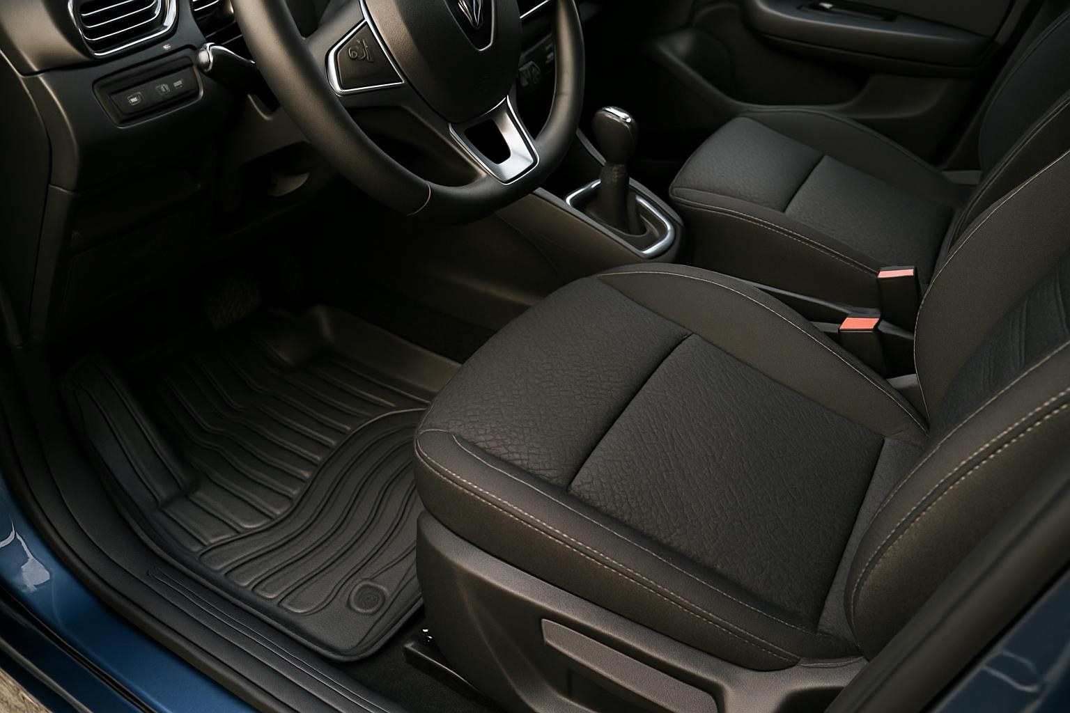 Renault Clio ve Fiat Egea için uyumlu 3D havuzlu paspas ve koltuk kılıfı detayları