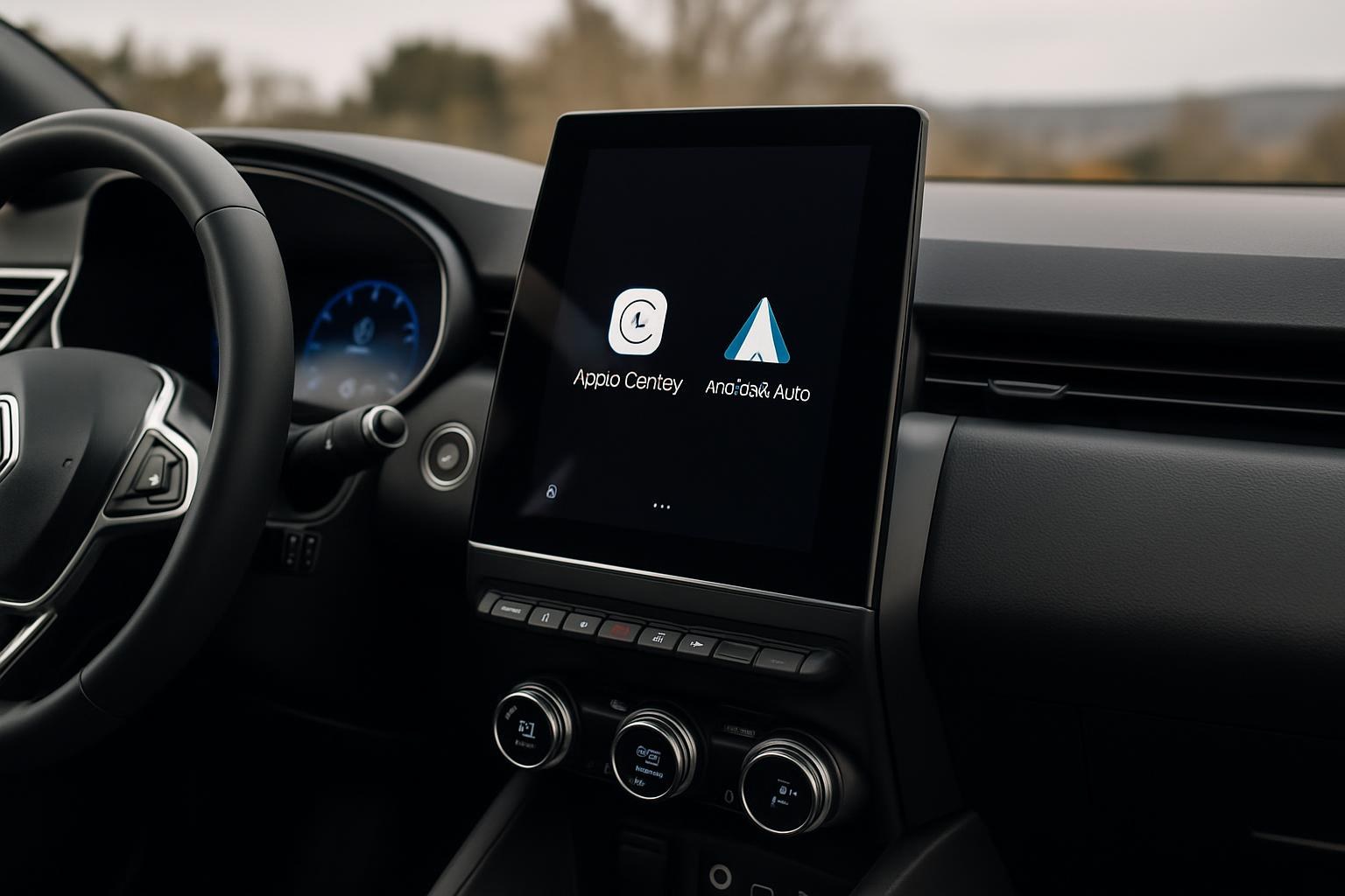 Renault Clio ön konsolunda 10,1 inç dokunmatik ekranlı multimedya sistemi ve Apple CarPlay, Android Auto entegrasyonu