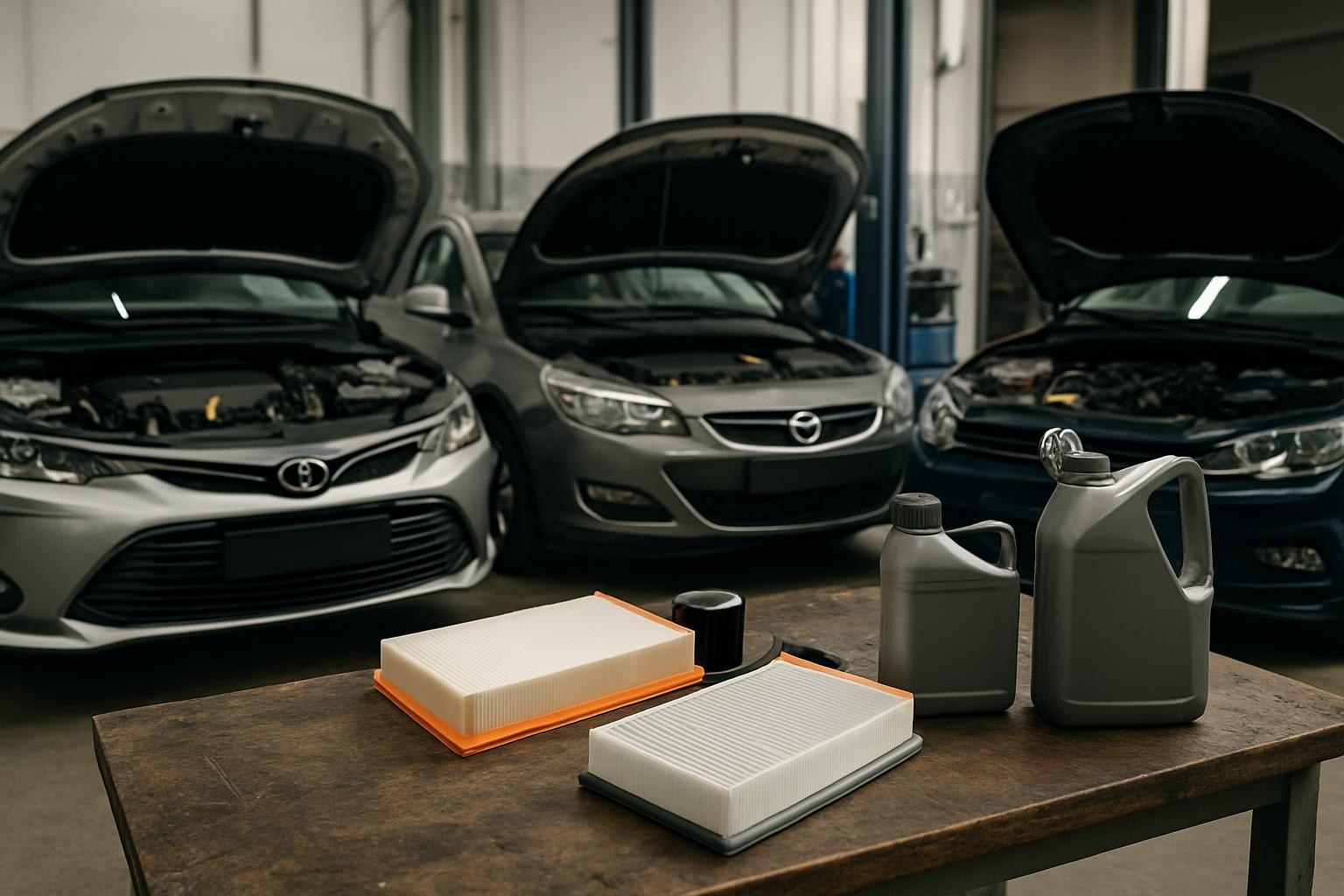 Toyota Corolla, Opel Astra ve Volkswagen Golf modellerinde mevsimsel filtre ve yağ değişimi yapılan araçlar